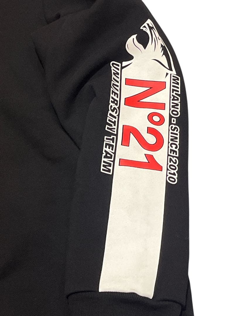 希少　N°21 ヌメロベントゥーノ　パーカー　黒　14 アメフト