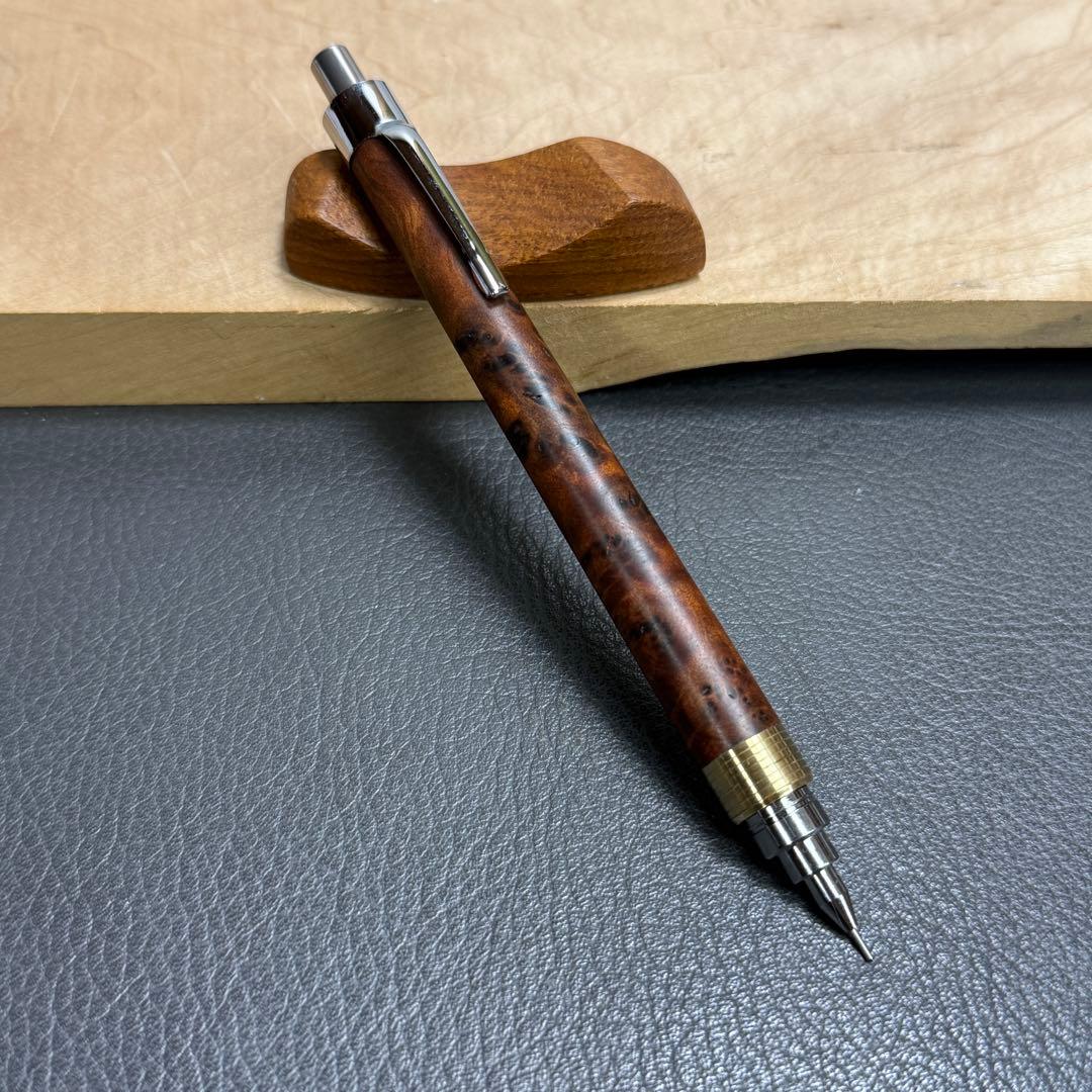 hone194台湾樟葡萄杢　瘤　最強低重心　溝付き　真鍮　瘤の欠け多い