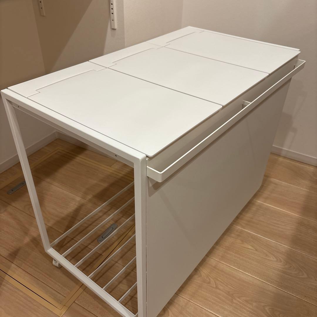 tower 山崎実業 蓋付き目隠し分別ダストワゴン ゴミ箱　3分別　ホワイト