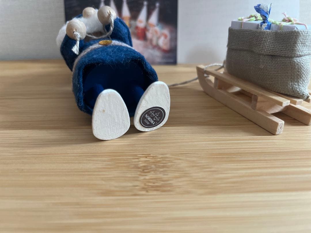 新品 Nordika ノルディカニッセ ☆ ブルー サンタ 小人 そり付き 青