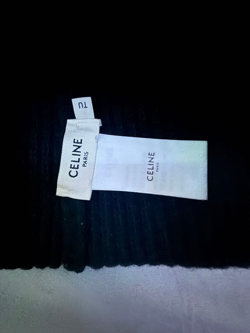 CELINE ブラック ニット帽 M