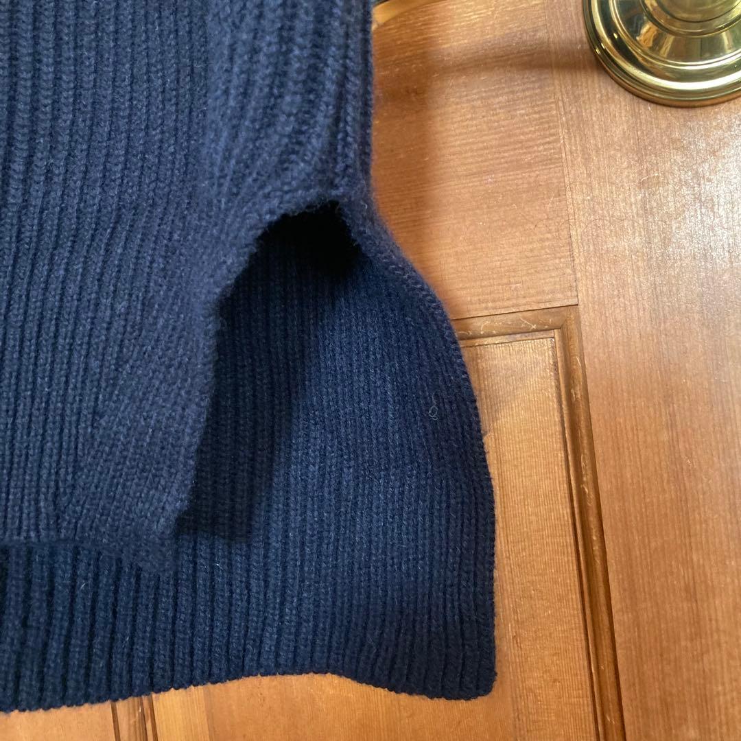 Drawer ドゥロワー Vネック ニット　ベスト　カシミヤ　ネイビー