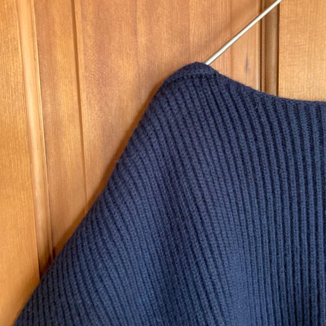 Drawer ドゥロワー Vネック ニット　ベスト　カシミヤ　ネイビー