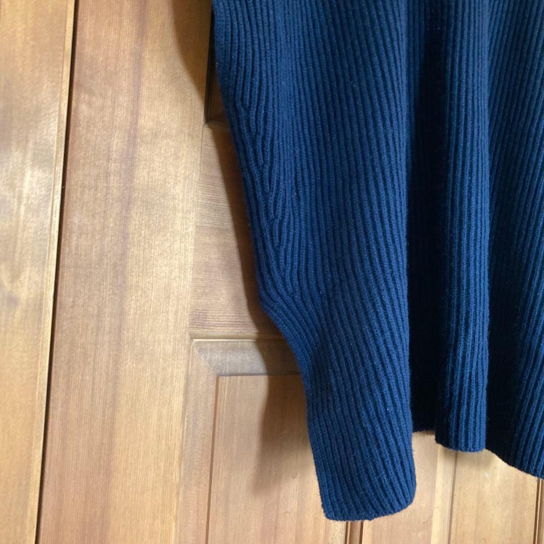 Drawer ドゥロワー Vネック ニット　ベスト　カシミヤ　ネイビー