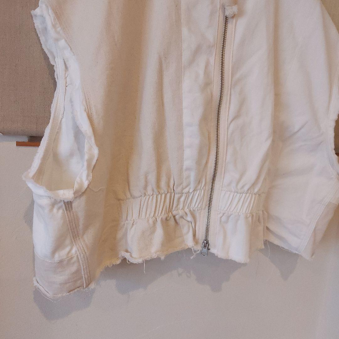 【etsinta/エシンタ】 デニムショートベスト　ホワイト