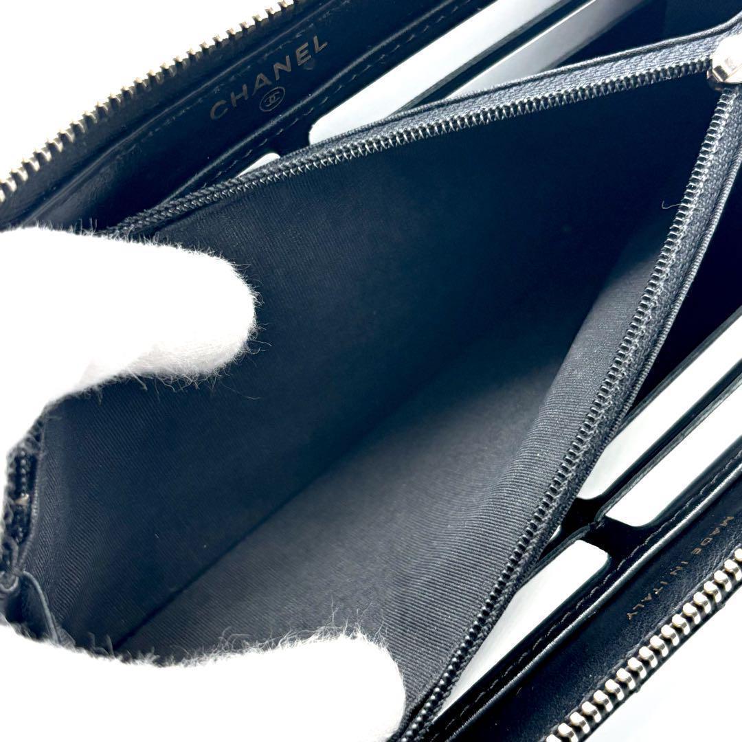 【超極美品✨】シャネル 長財布 カメリア No.5 ラウンドジップ 黒