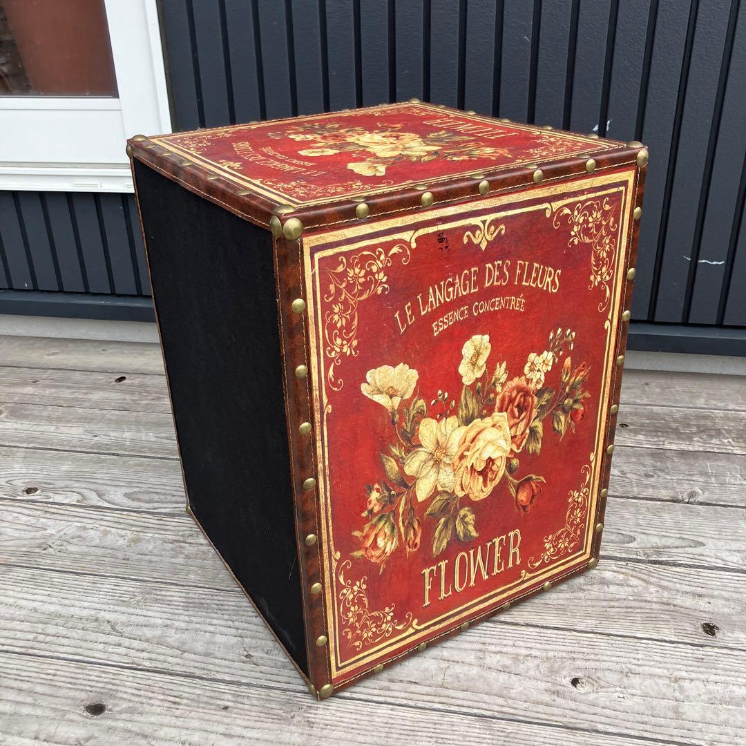 北欧レトロ アンティーク 薔薇柄ミニチェスト ナイトテーブル サイドテーブル