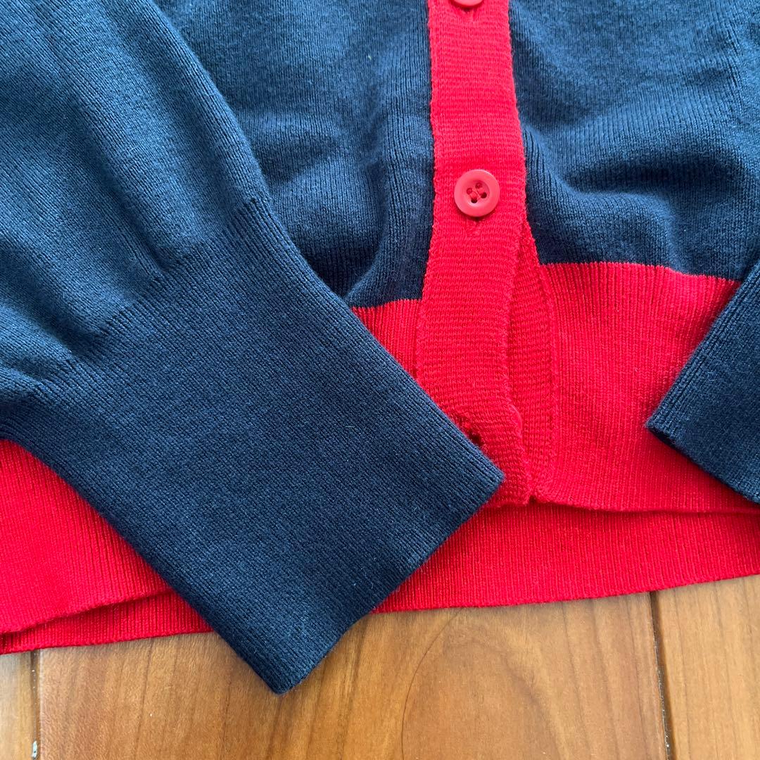 Caban コットンカシミアバイカラークルーネックカーディガン