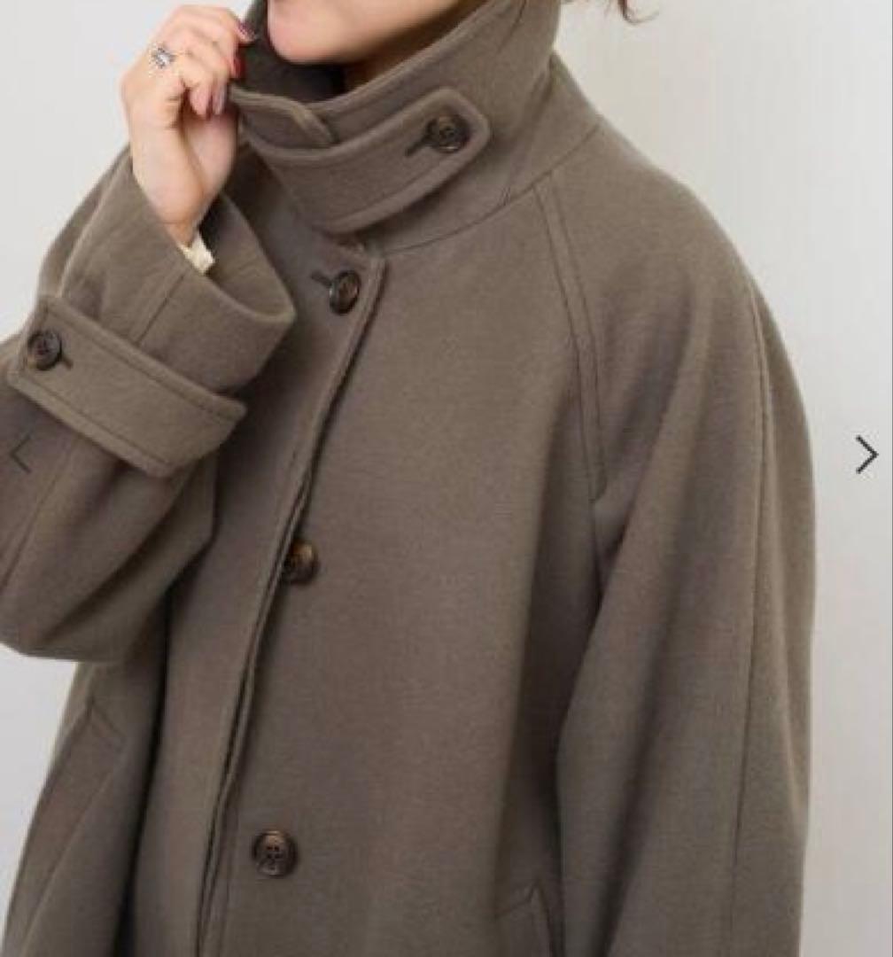 尾州ウールスーパー100Aラインコート ブラウン 38