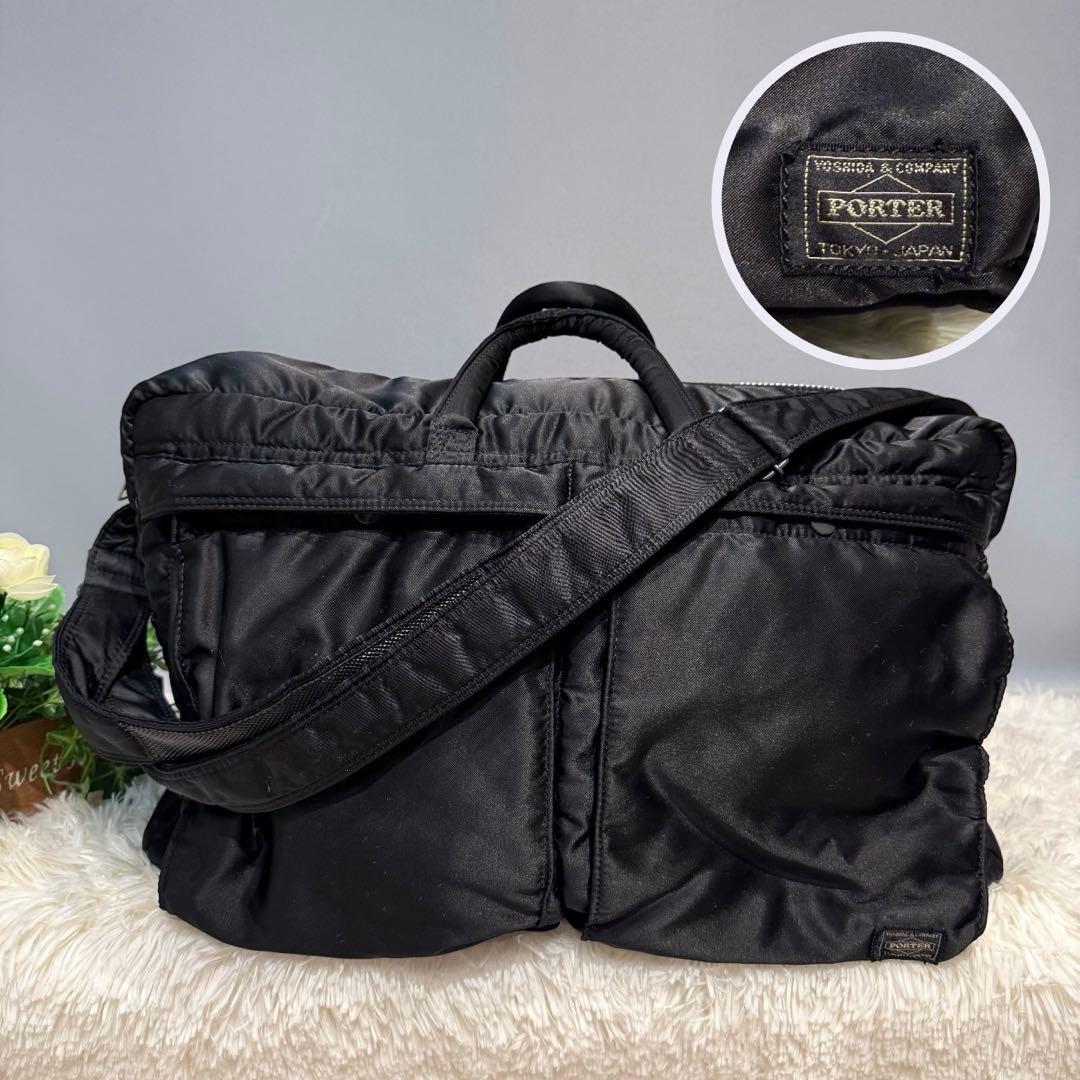 【美品】ポーター タンカー 2way ボストンバッグ ブラック