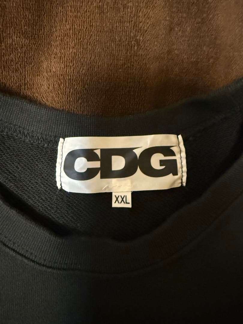 CDG LOGO CREW NECK SWEATSHIRTS ブラック
