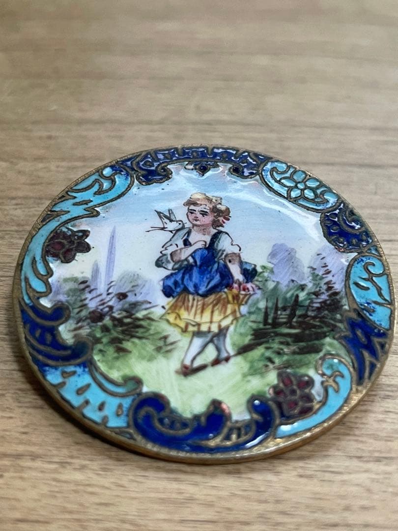 たかまま様　⬇️【希少】アンティーク エナメル手書き　ボタン