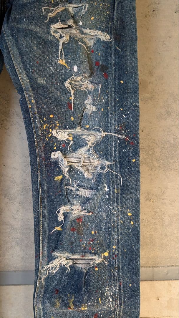 32インチ OVERDESIGN ダメージ スキニー デニム オーバーデザイン