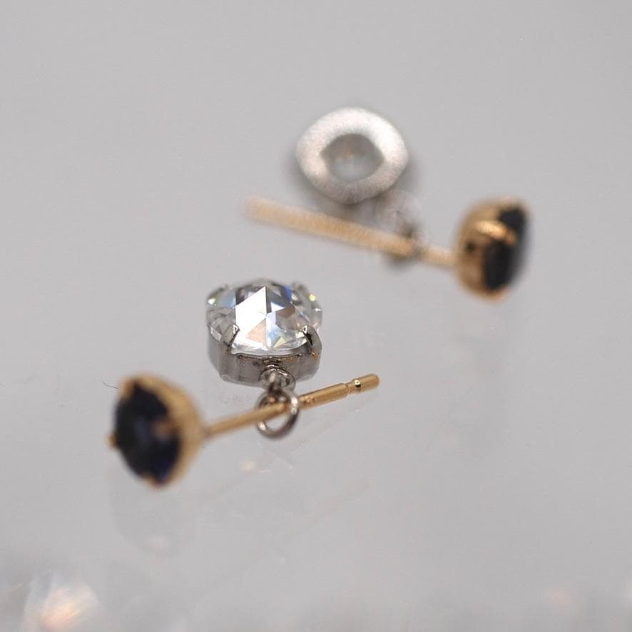 ローズカット5mmモアサナイトPt900ピアスチャーム