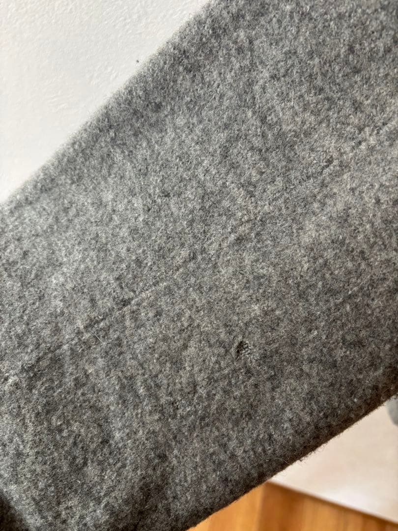 45R ウール ダブル ブレスト コート グレー