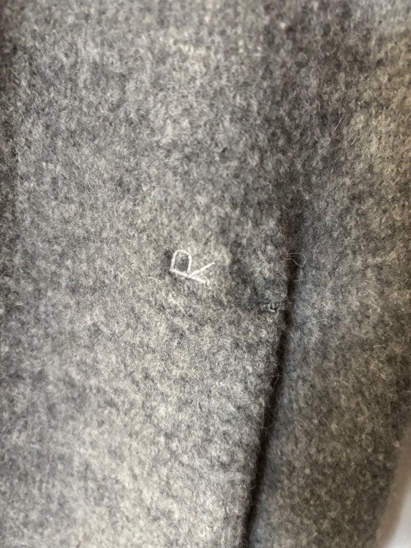 45R ウール ダブル ブレスト コート グレー