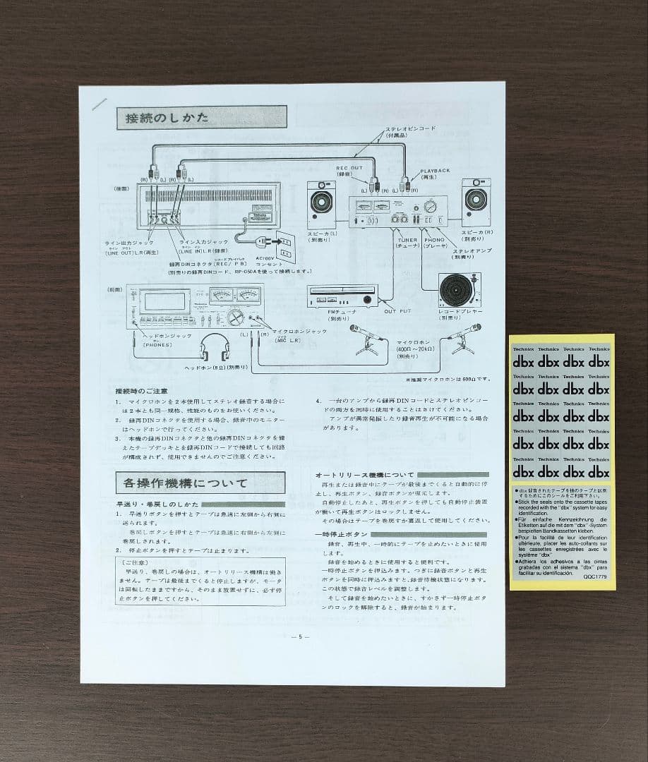 テクニクス Technics RS-M240X カセットデッキ【録音再生良好】