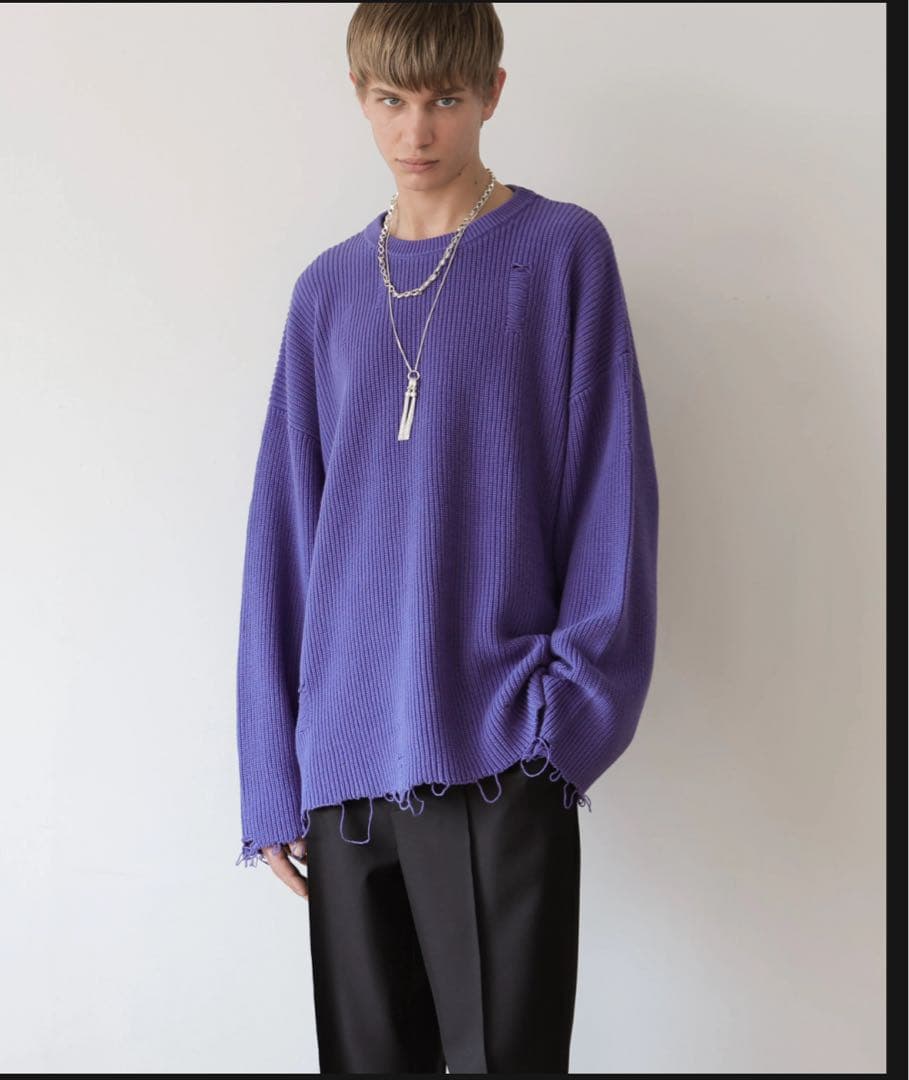 MB STANDARD ローゲージダメージニット　Lサイズ