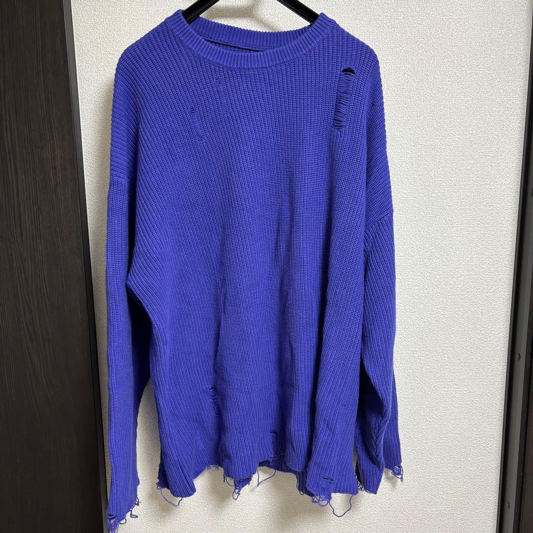 MB STANDARD ローゲージダメージニット　Lサイズ