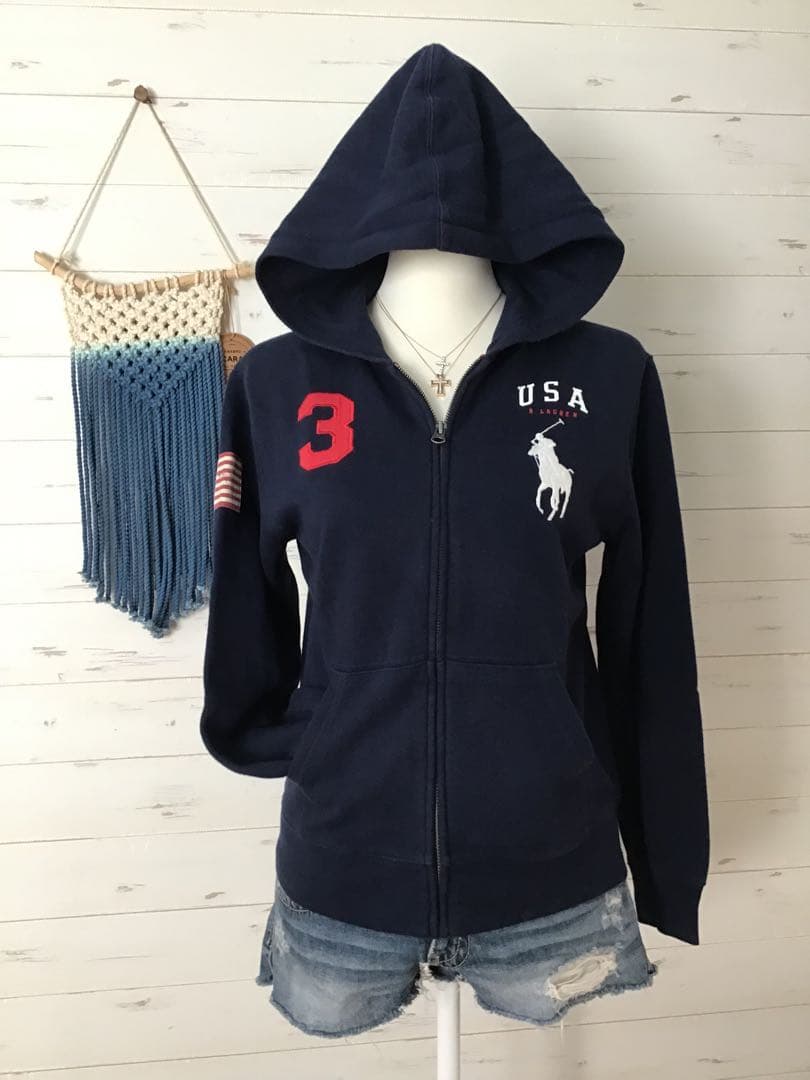 ★ポロラルフローレン★Y2K ビッグポニー パーカー ネイビー