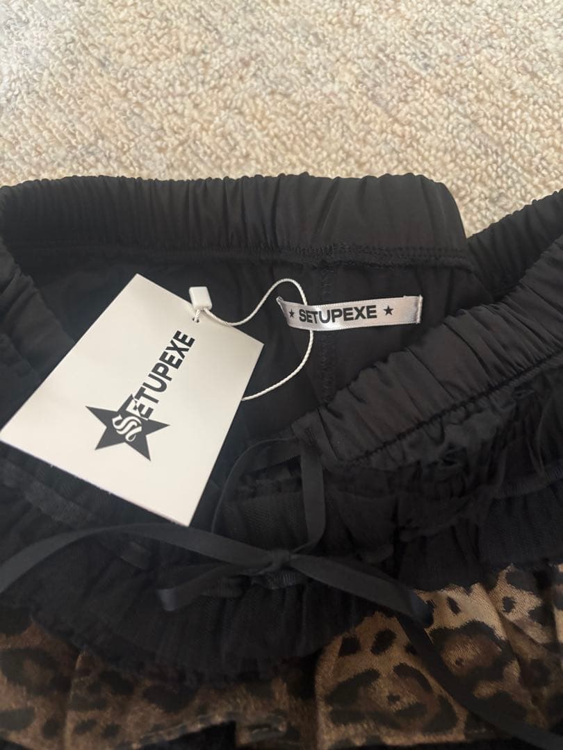 setupexe タグ付き スカート y2k 韓国 ヒョウ柄 レオパード