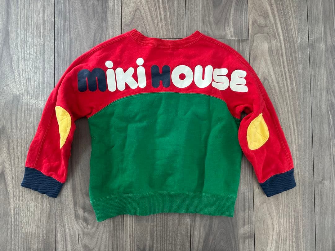 ミキハウス 昭和レトロ 復刻 バックロゴ トレーナー 110 美品