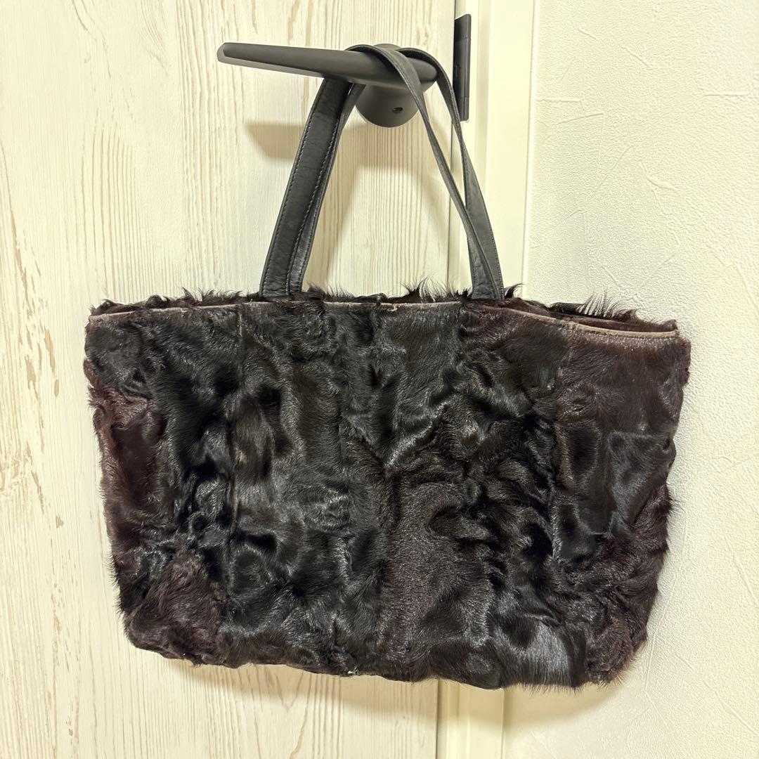 LOEWE ✨️ロエベ　リアルファー トートバッグ　ブラック