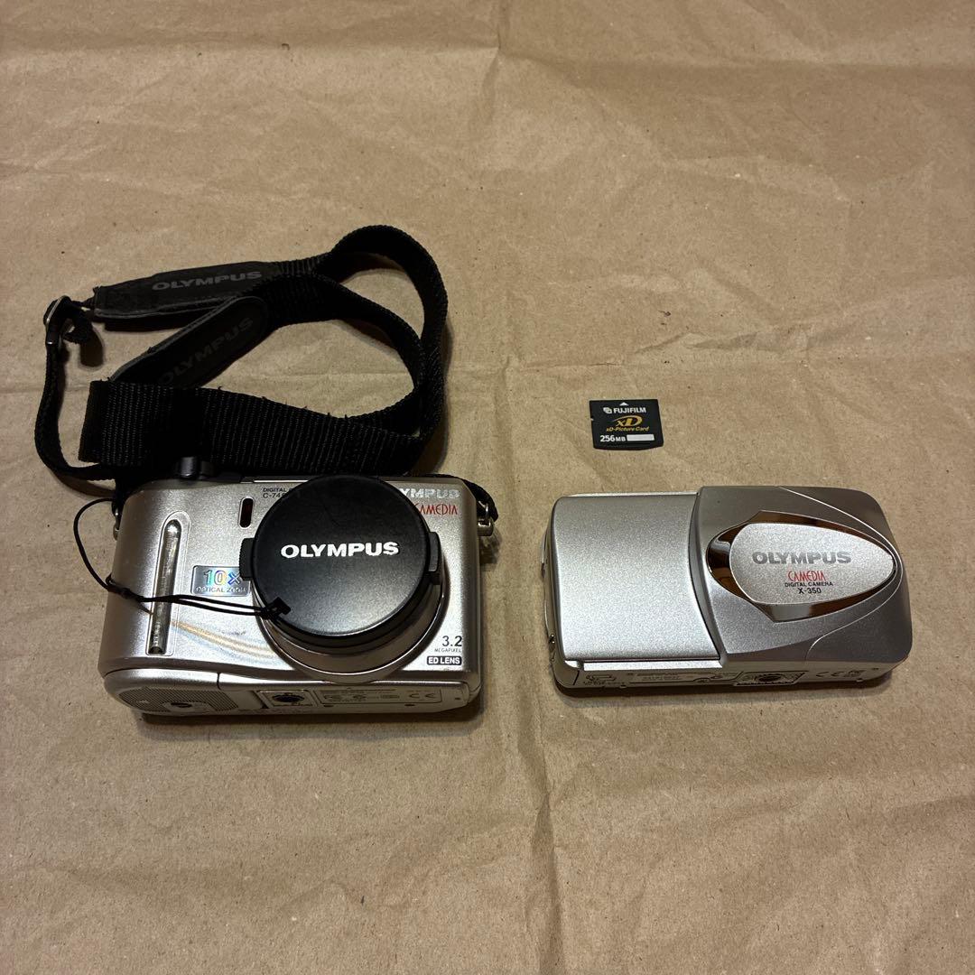 OLYMPUS CAMEDIA X-350 C-745 2台セットXDカード付き