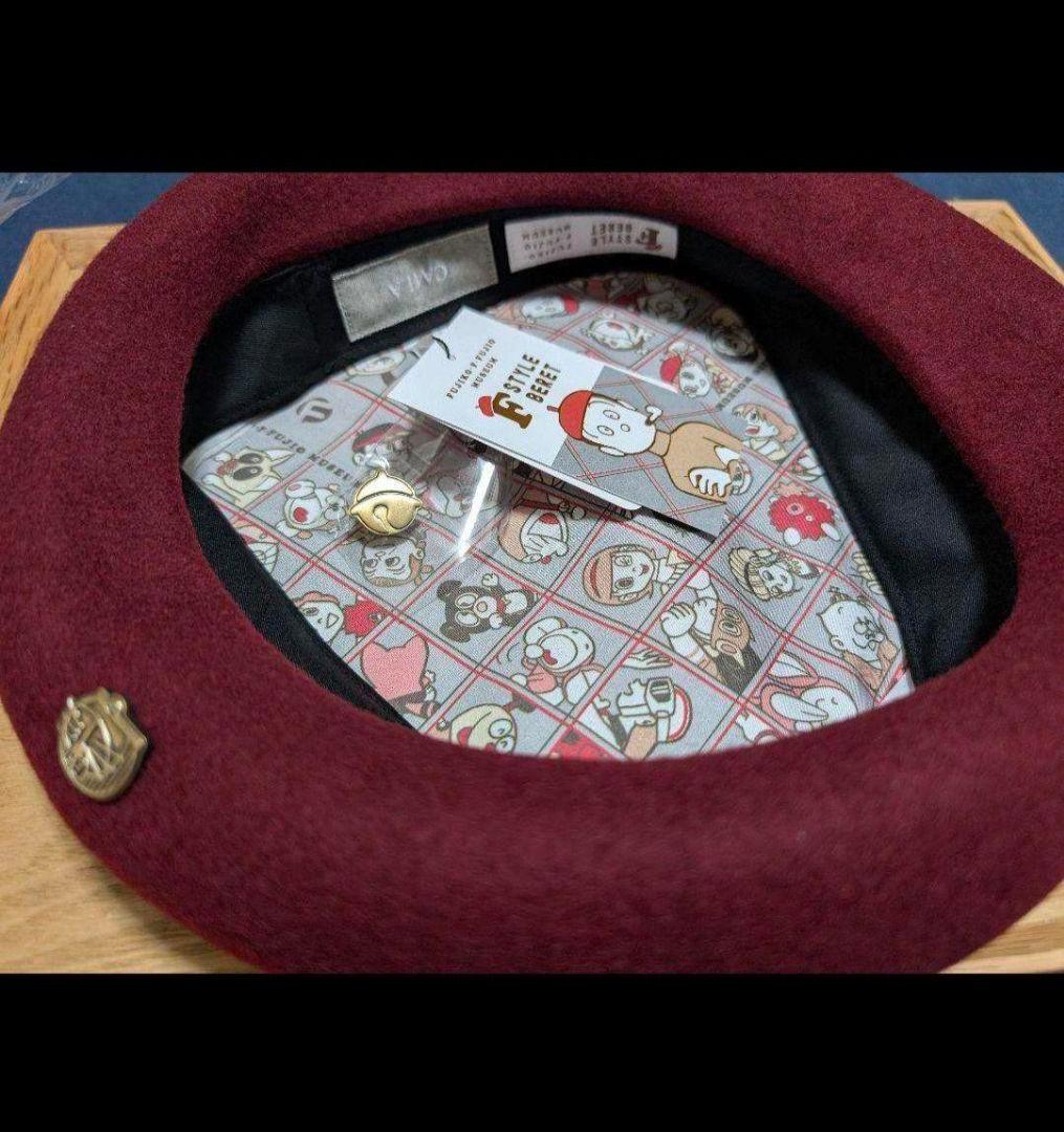 レア　ベレー帽　CA4LA ドラえもん　えんじ　藤子ミュージアム限定