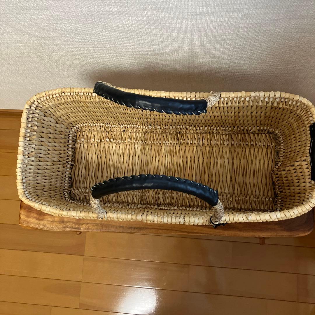 warang wayan ワランワヤン　ストローかごバッグ 浅型 L ブラック