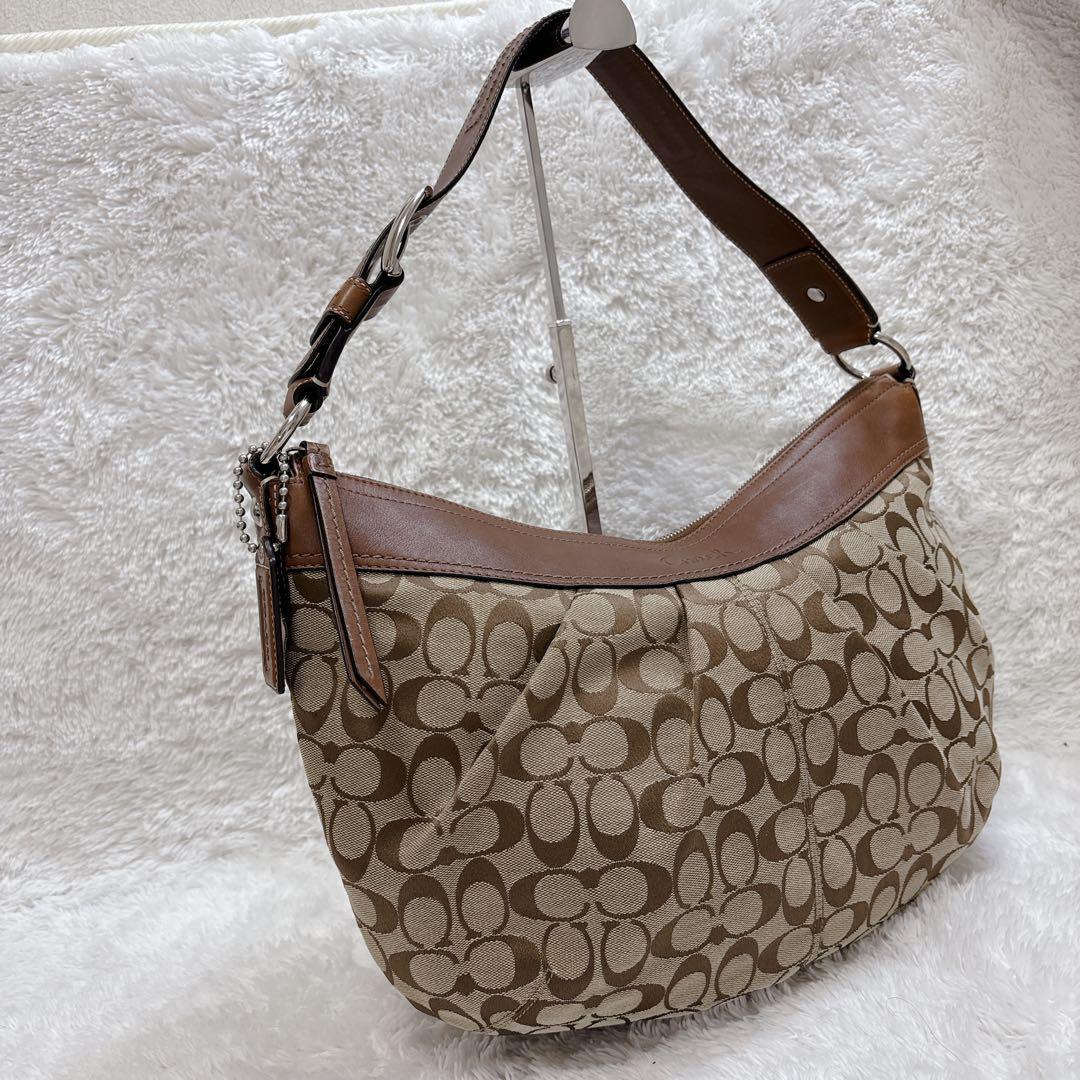 Coach コーチ シグネチャー柄 ホーボー ワンショルダーバッグ