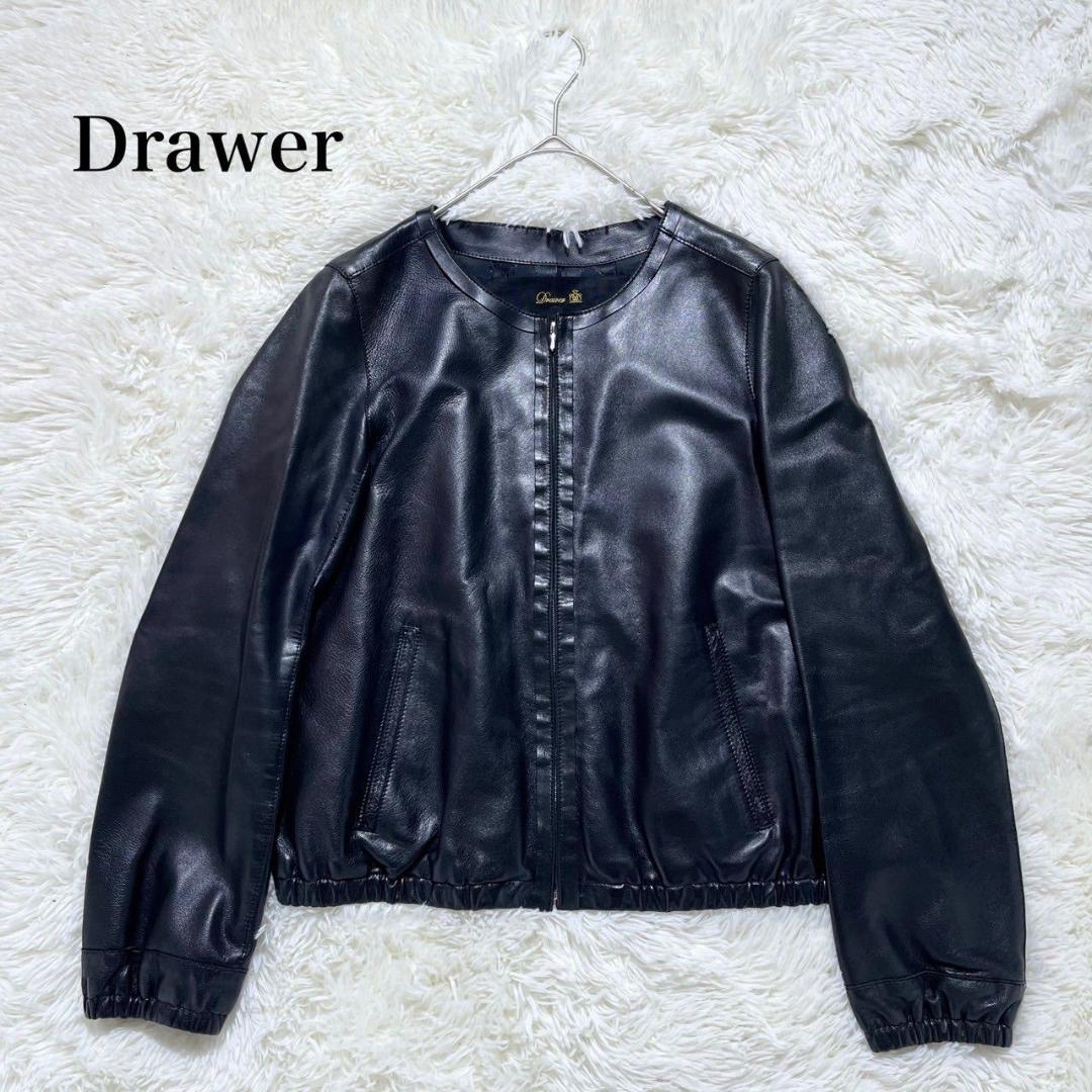 ドゥロワー ブルゾン 羊革 ラムレザー ブラック Ｍサイズ