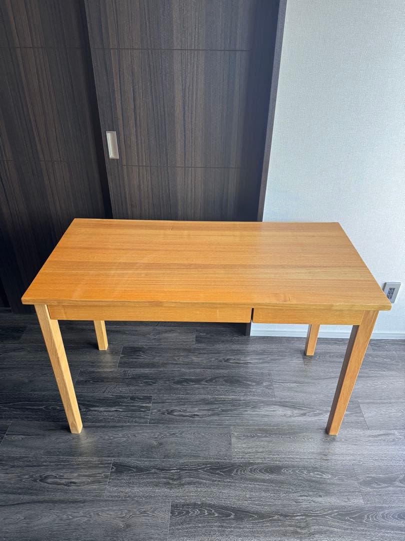 木製シンプル学習机 引き出し付き