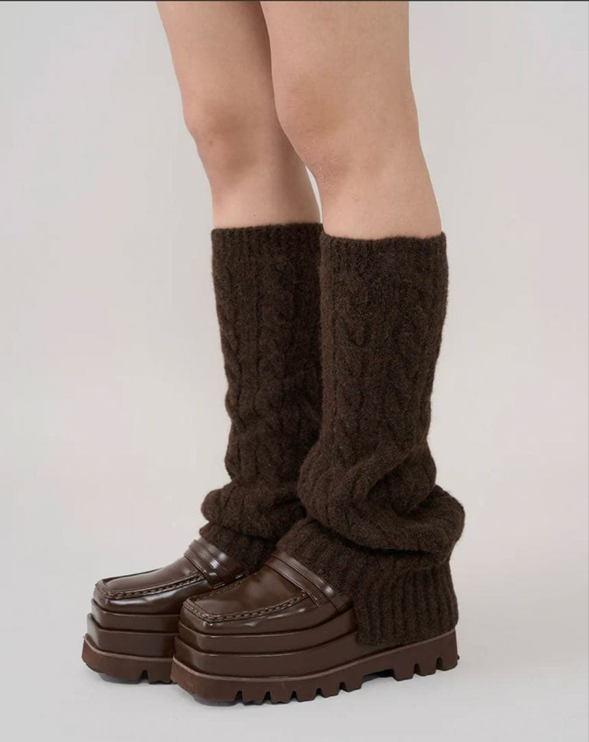 【即日発送】ダーリッチ　レッグウォーマー　ブラウン