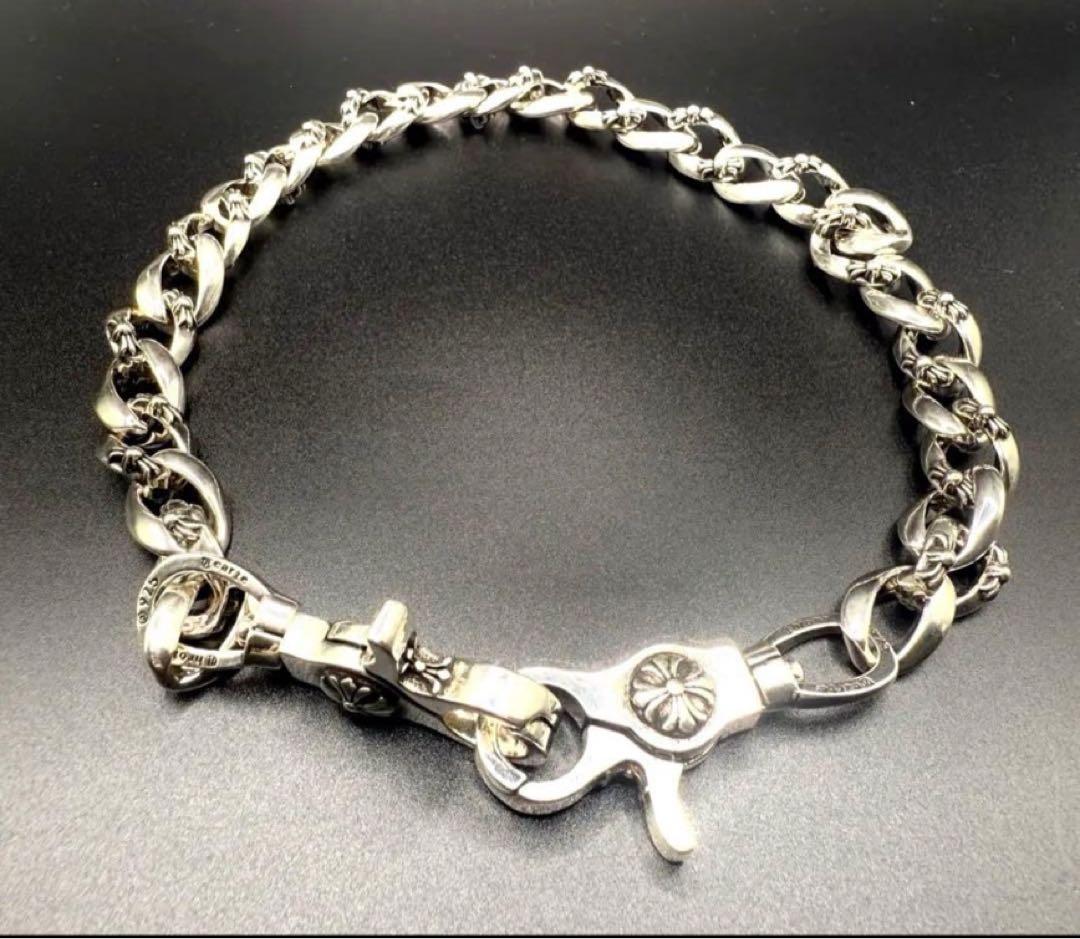 silver925刻印あり　クロスウォレットチェーンタイニーチェーン