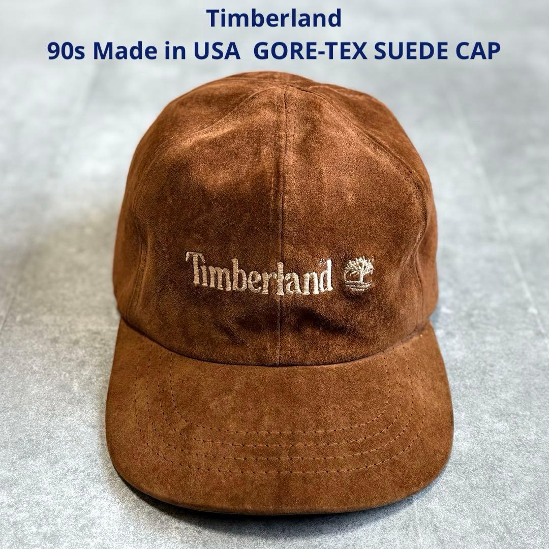 90s USA製 ティンバーランド ゴアテックス スエード キャップ ブラウン