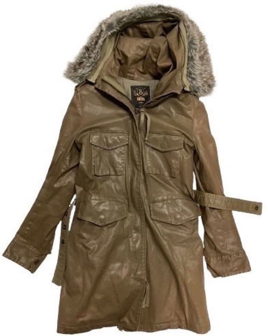 ディーゼル 00s archive M65型 ファーモッズコート ミリタリー光沢