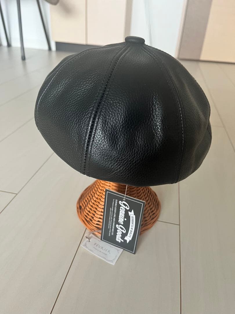 本革 レザー キャスケット 黒 新品未使用 タグ付き