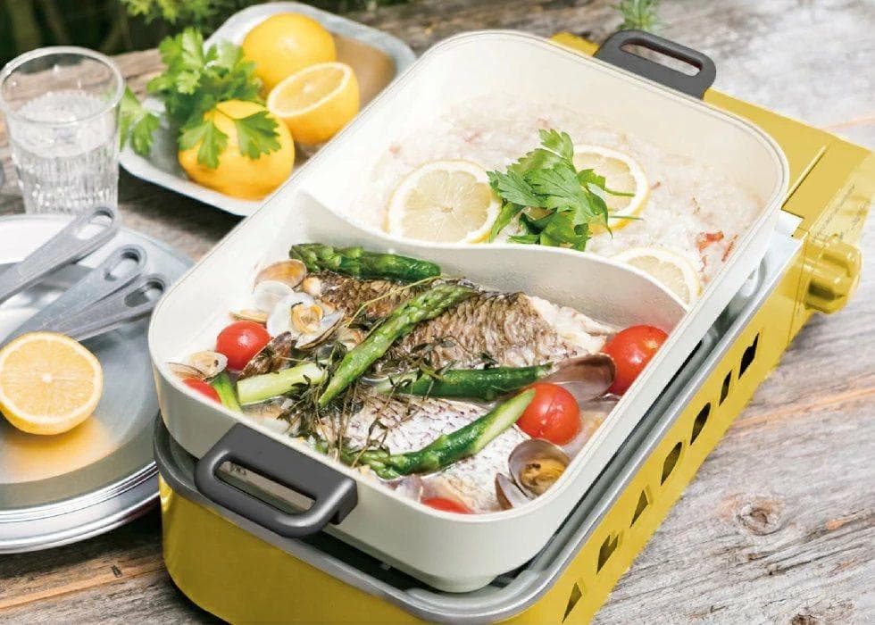 新品 アラジン SAG-RS21B ポータブル ガス ホットプレート 黄 ④