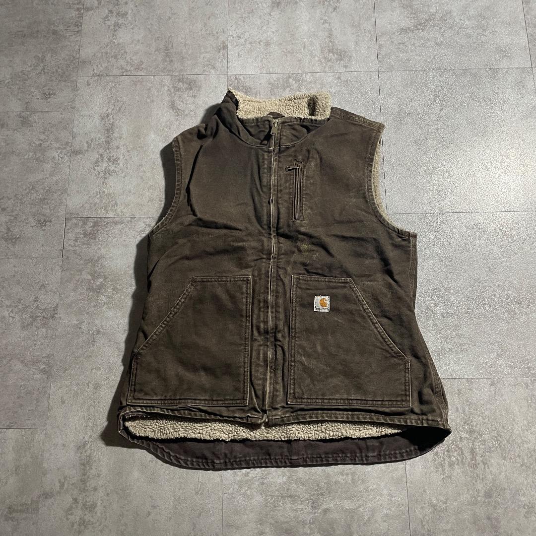 00s メキシコ製USA生地 ブラウン カーハート ベスト ダックM