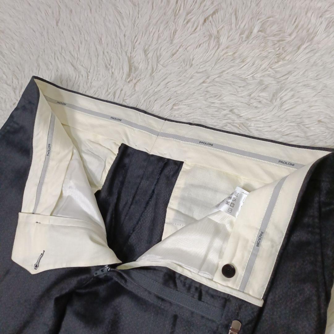 極美品■PAOLONI パオローニ イタリア製 セットアップ スーツ　グレー