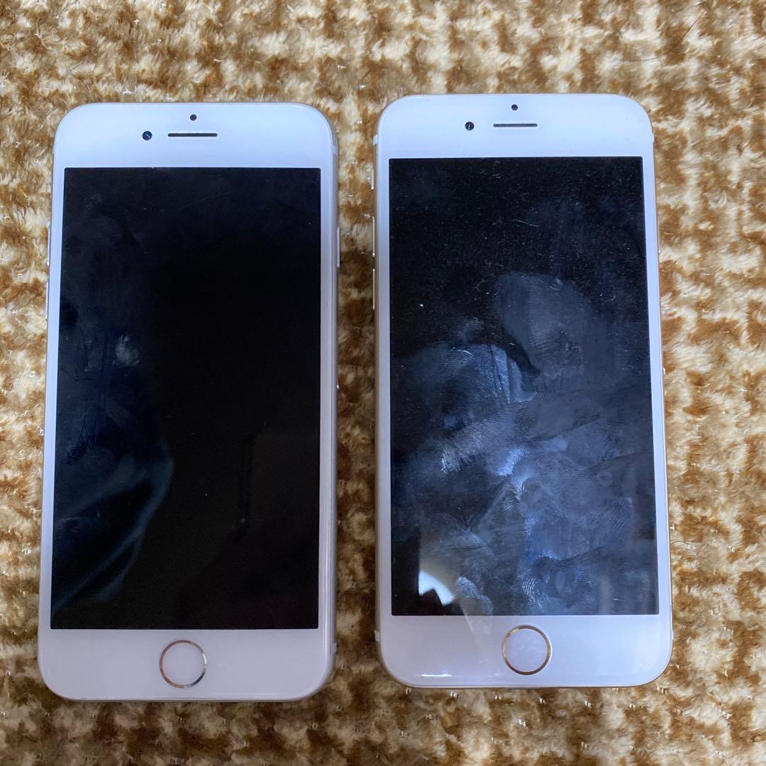 左　iPhone8 256GB 右 iPhone6 64GB 黒い丸あり