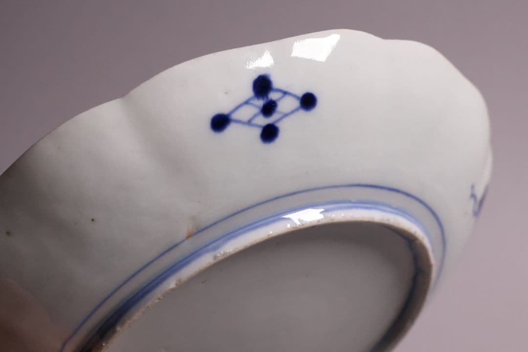 【CM120】古伊万里 色絵 中皿 2枚 盛皿 幅22.3cm 錦手 花鳥 草花