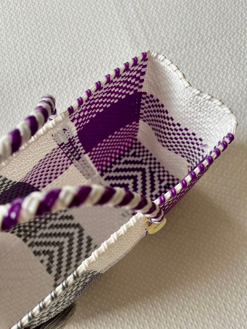 レトラ★メルカドバッグ★Letra×hal 限定コラボ パープルチェック XS