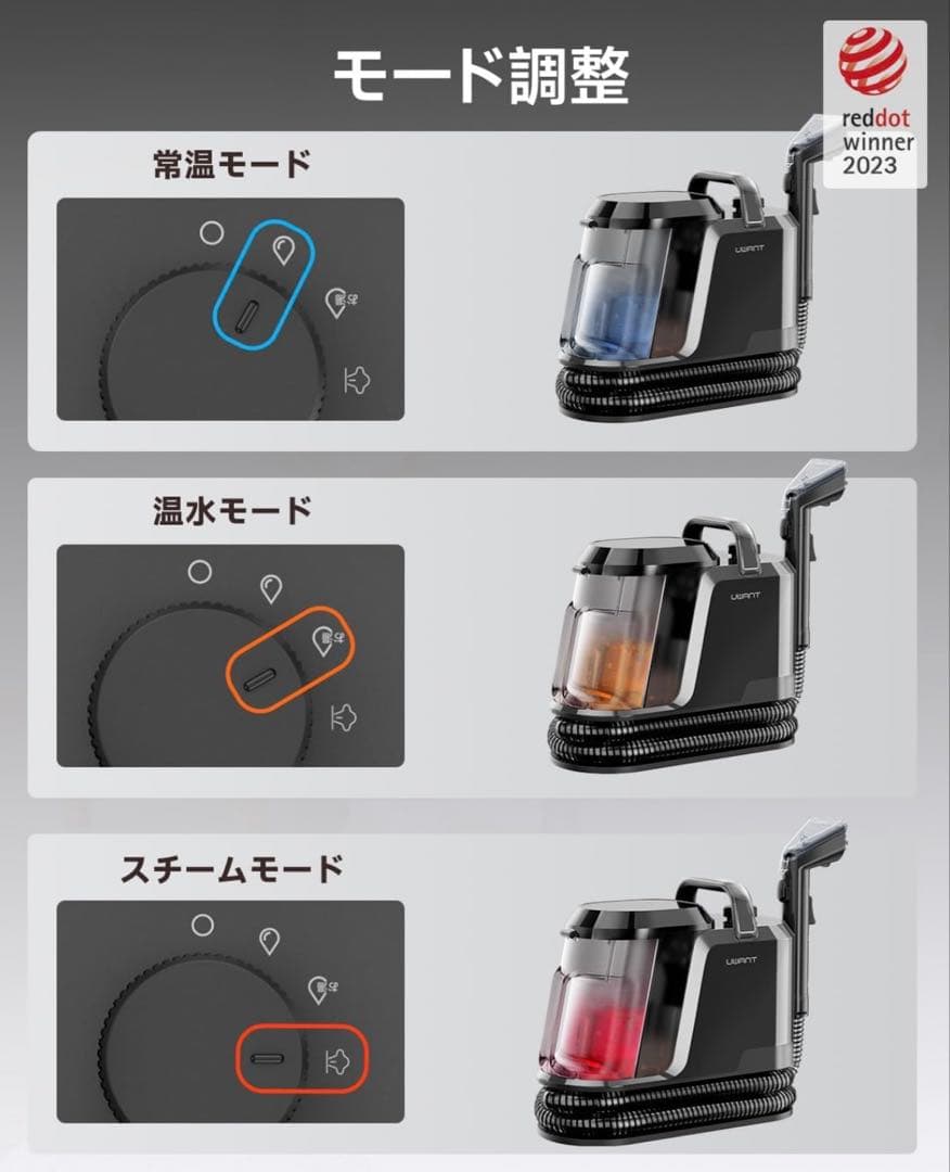 新品未使用 リンサークリーナー スチームクリーナー 掃除機 蒸気 洗浄液付き