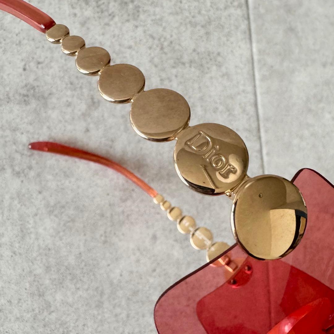 希少　クリスチャンディオール　ガリアーノ期　サングラス　リムレス　ゴールド金具