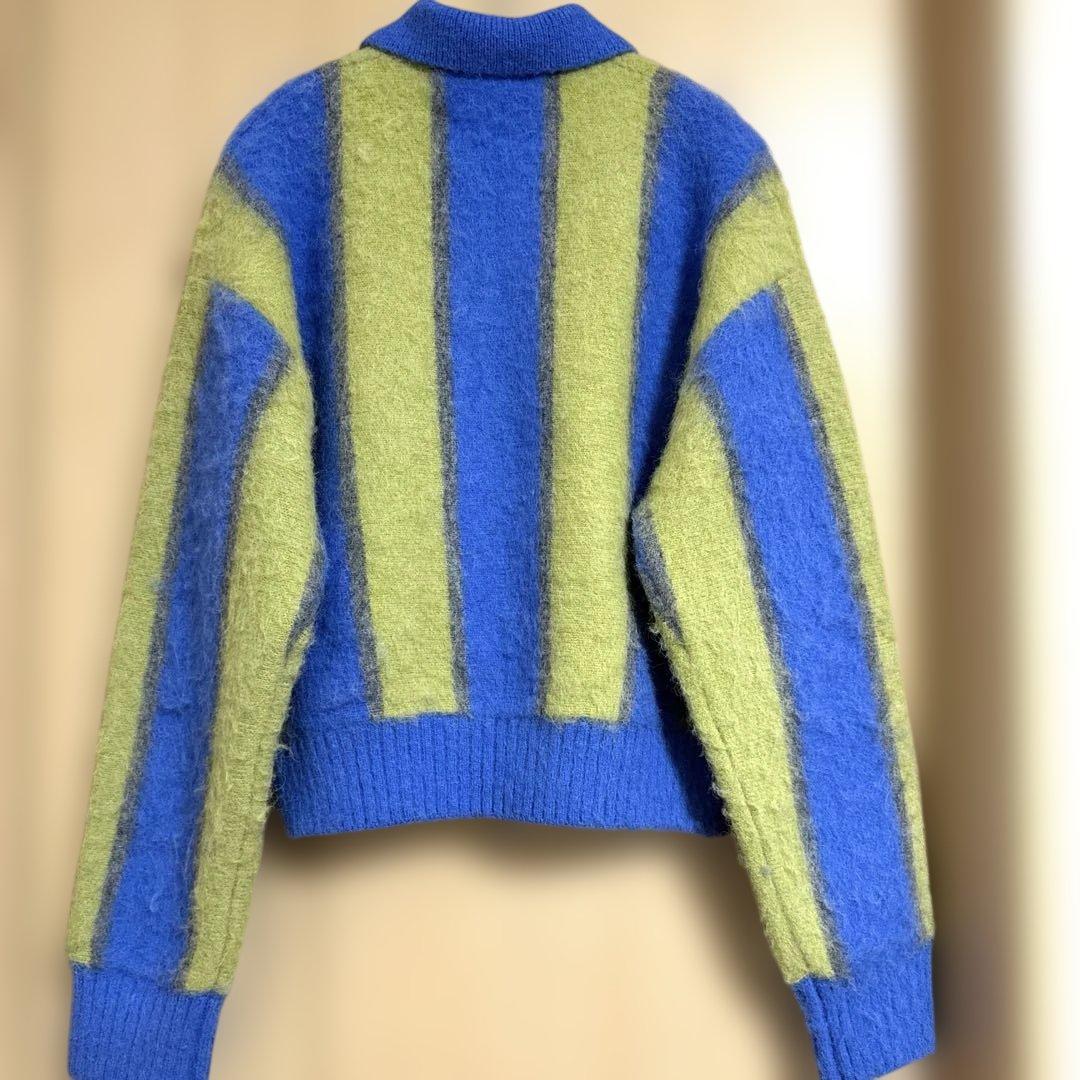 トップス Soutien Collar Stripe Zip Knit Cardigan