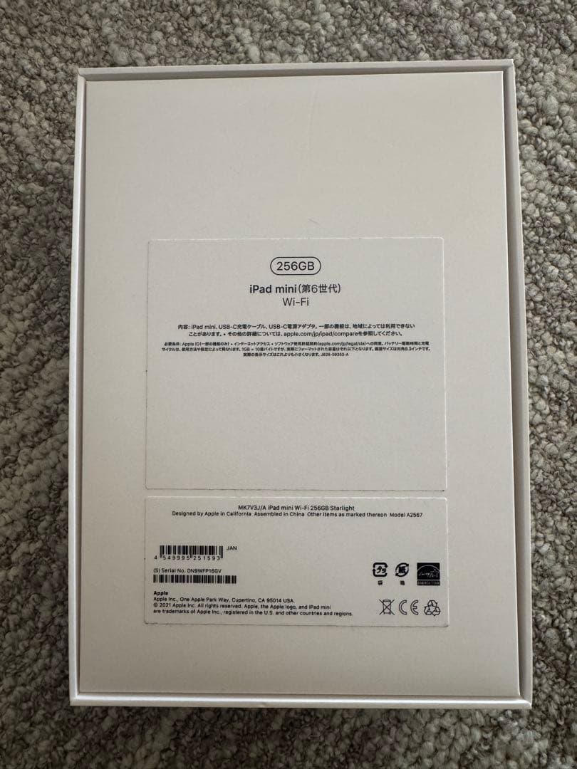 iPad本体 Apple iPad Mini 6 256GB Wi-Fi