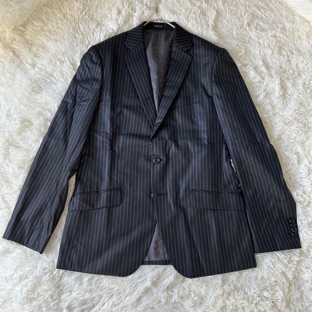 美品　MONSIEUR NICOLE セットアップ ビジネススーツ ストライプ