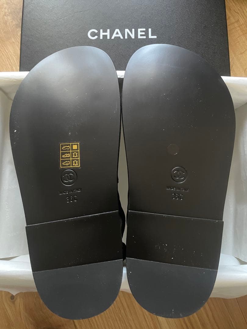 シャネル CHANELリボン サンダル